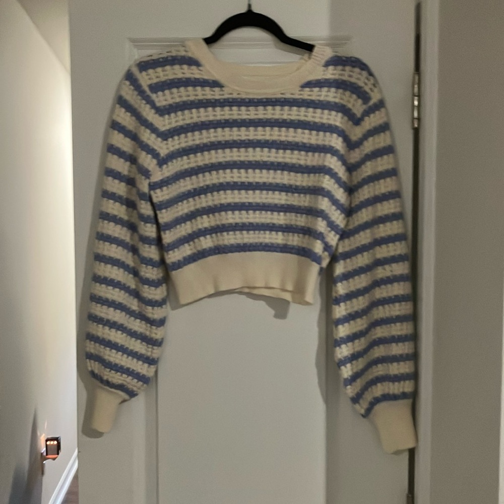 Altar’d state Striped Blue and Cream Sweater size s Everyday Fashion